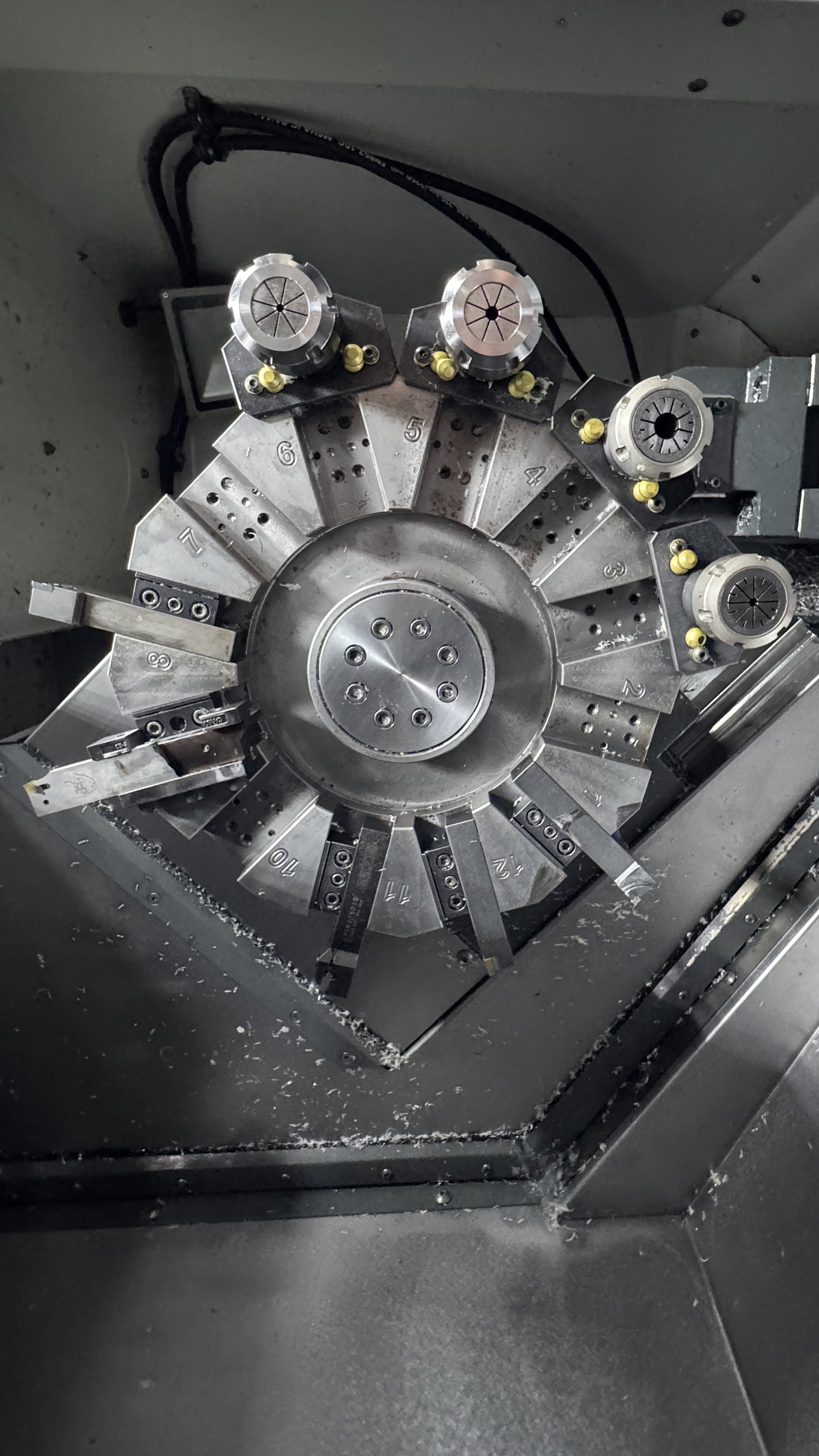 HAAS CNC lathe turret and tooling