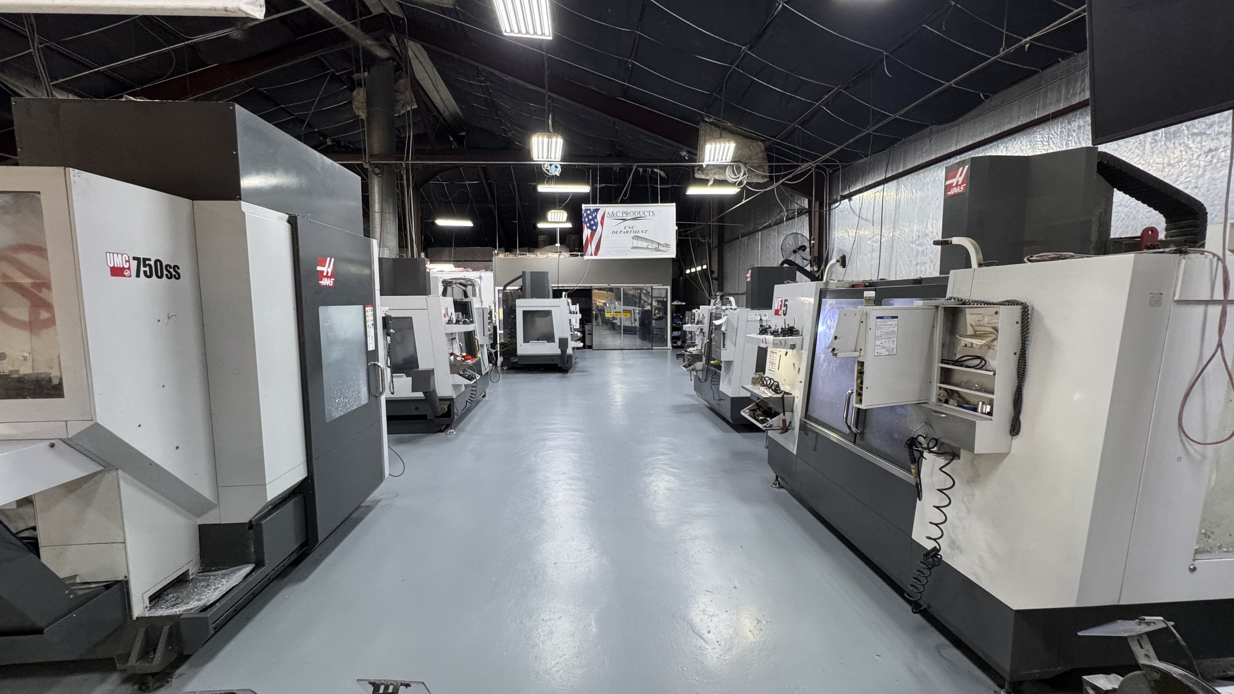 A&C Products CNC department shop floor